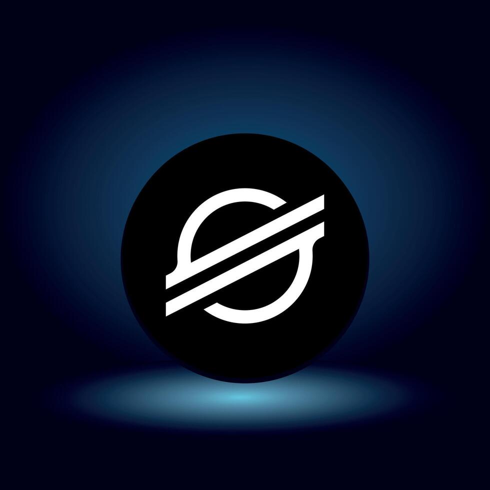 flat Stellar XLM Token symbol on blue background vector