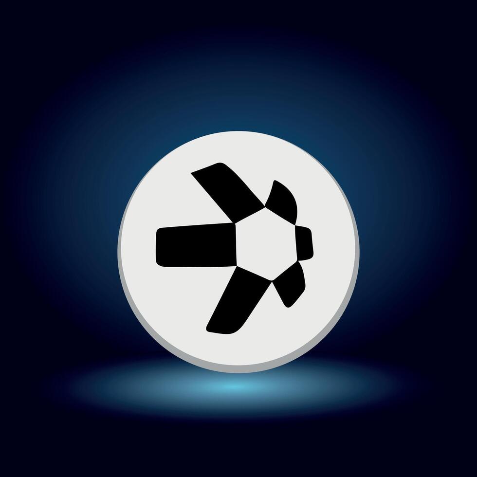 flat Quant QNT Token symbol on blue background vector