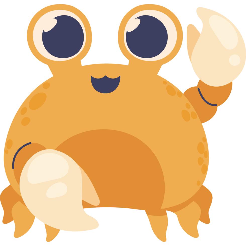 A cartoon crab with big eyes and a big nose png