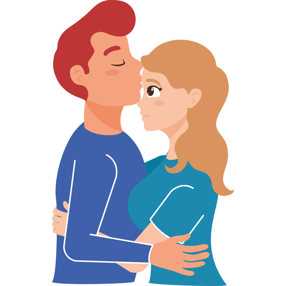 A man and woman are hugging and kissing png