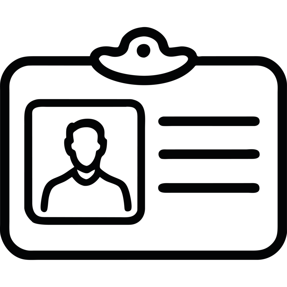 An id card with a person's picture on it png