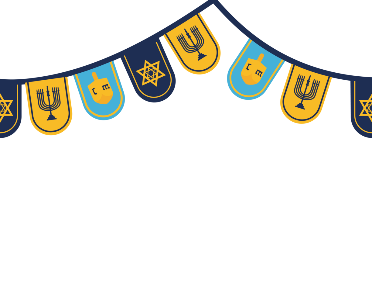 Jewish holiday banner with menorah and menorah candles png