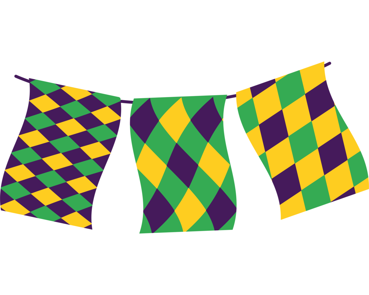 Mardi gras flags clip art png