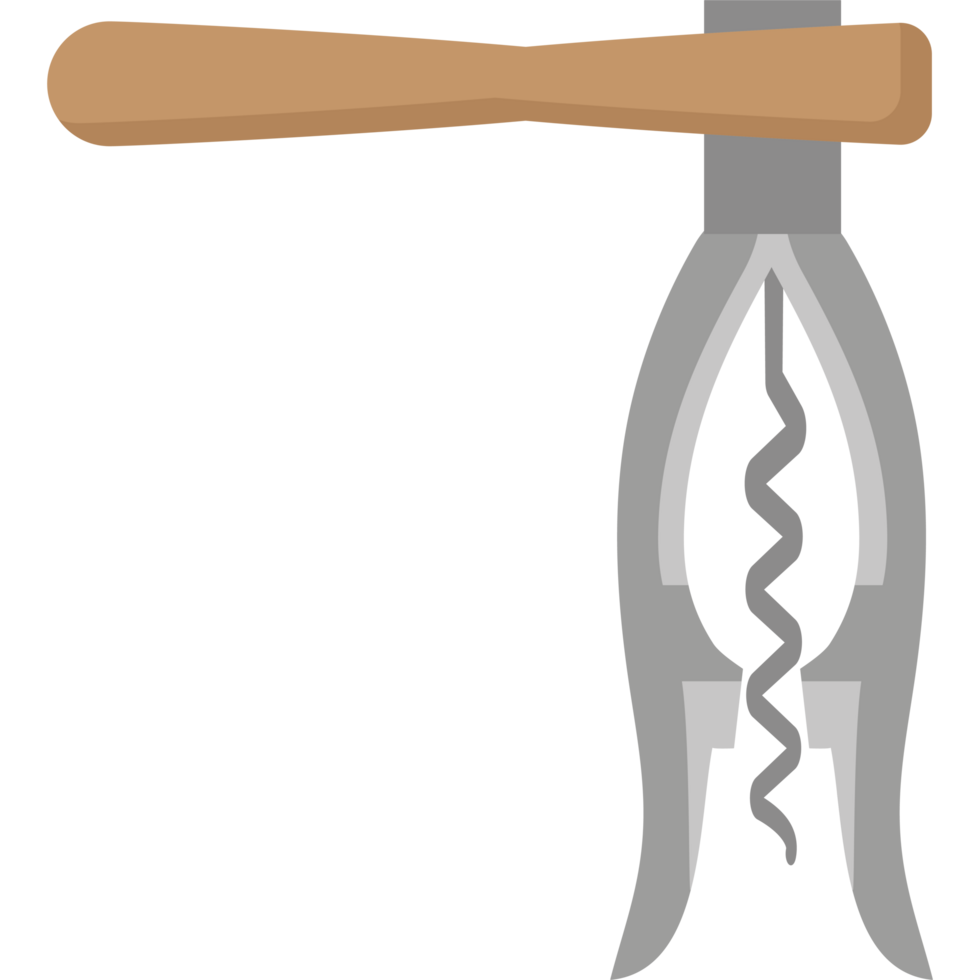 A wine corkscrew with a wooden handle png