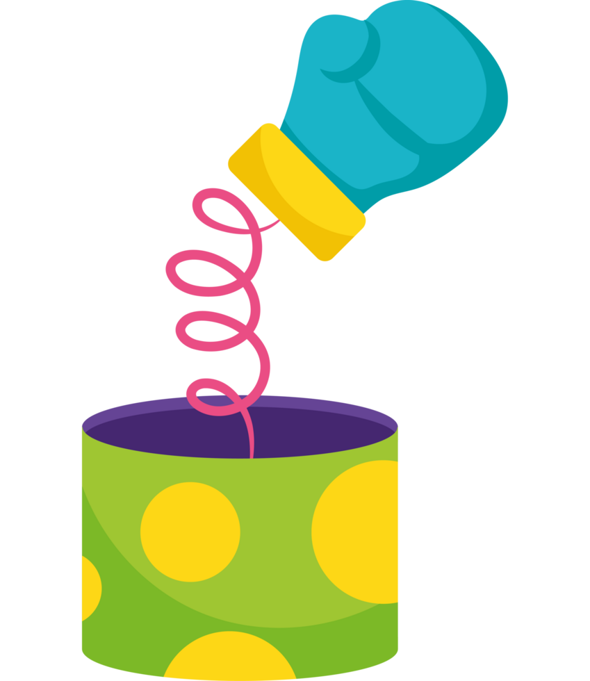 A colorful box with a glove and a pink ribbon png