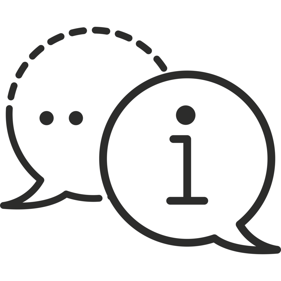 Two speech bubbles with the word i in them png