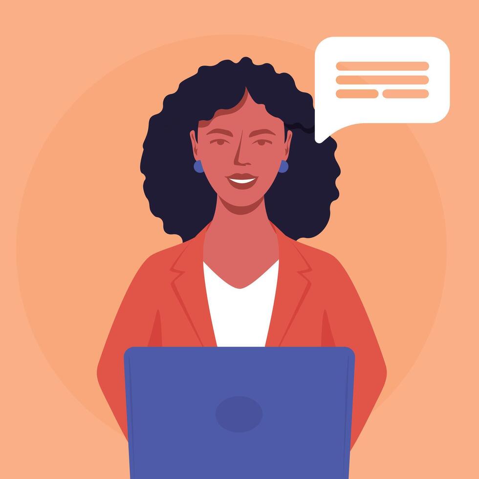 smiling African american woman dressed as an executive. business concept. vector