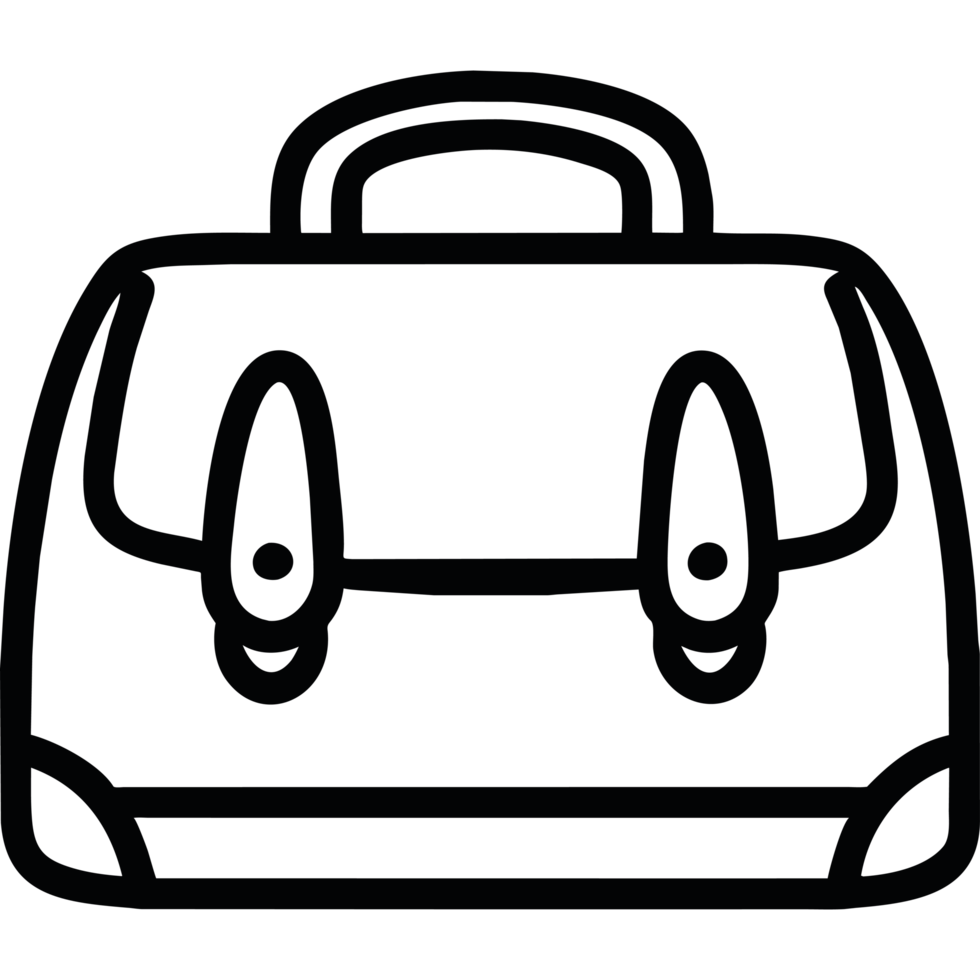 A black and white illustration of a bag png