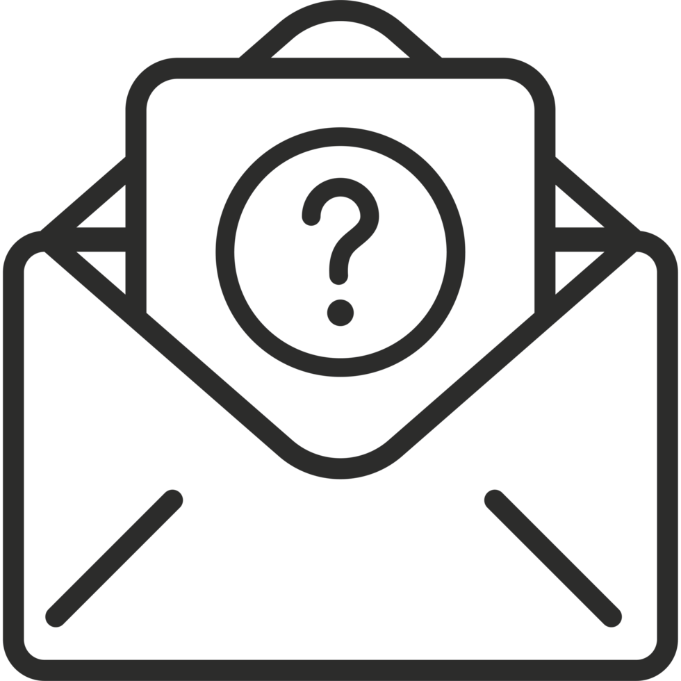 An envelope with a question mark on it png