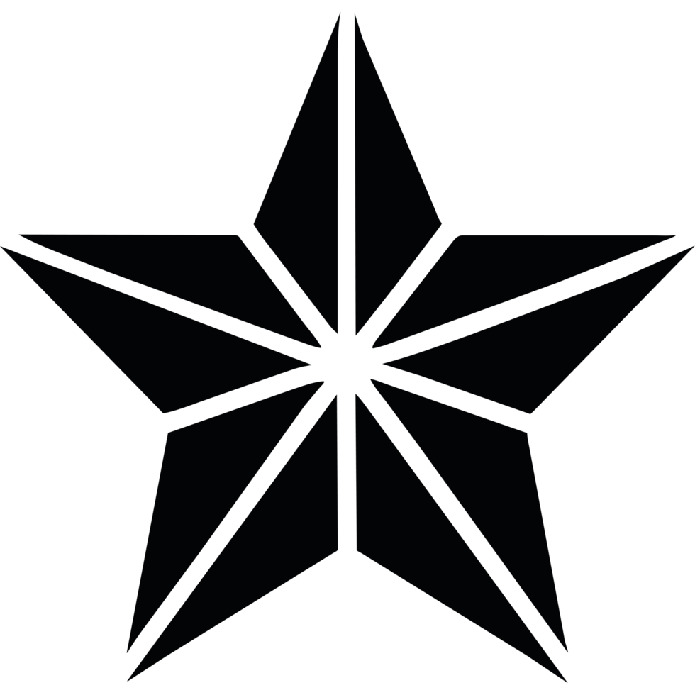 A black star with a white outline png