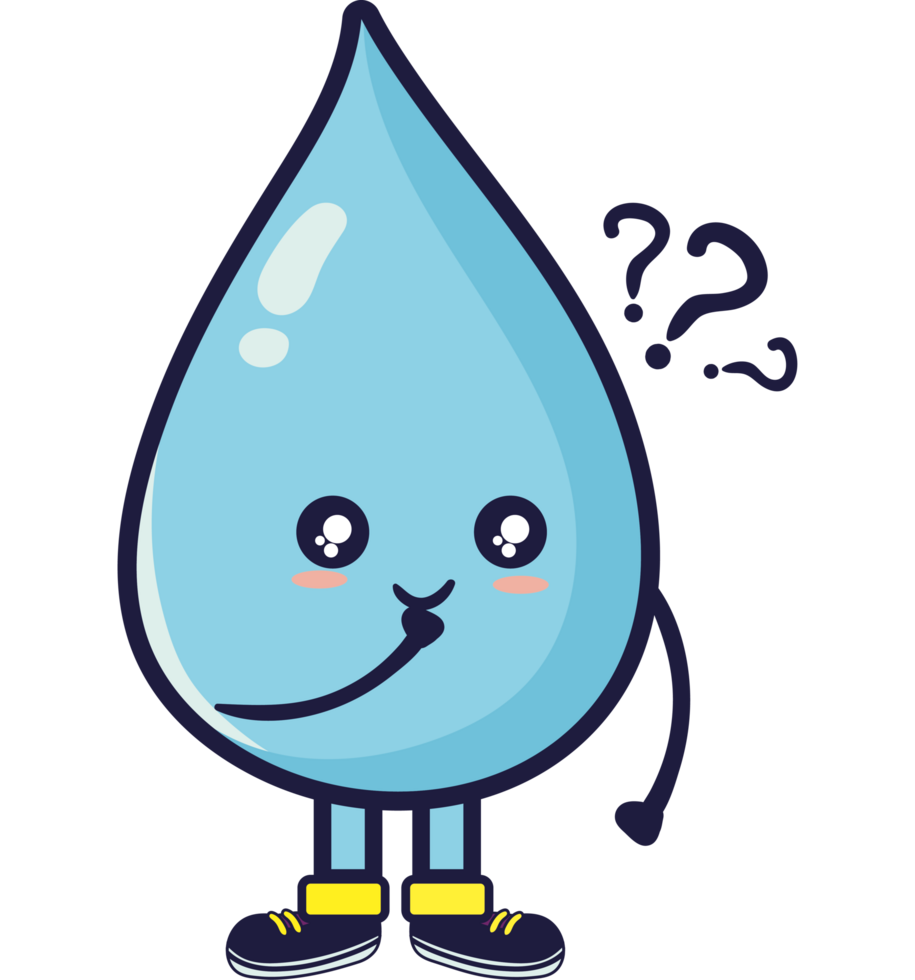 A cartoon character with a question mark on his head png