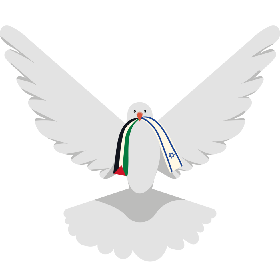 A white dove with a flag in its beak png