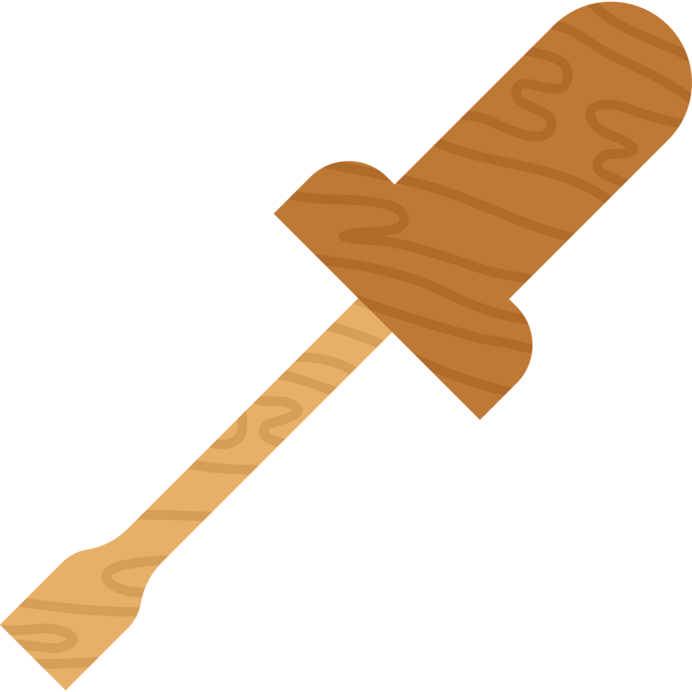 A wooden screwdriver with a handle on it png