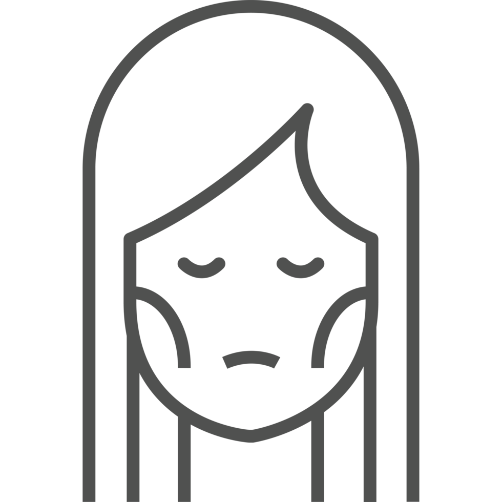 A woman with long hair and a closed eyes icon png