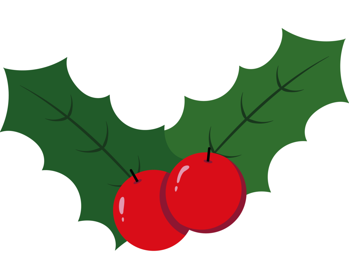 Holly leaves and berries clip art png