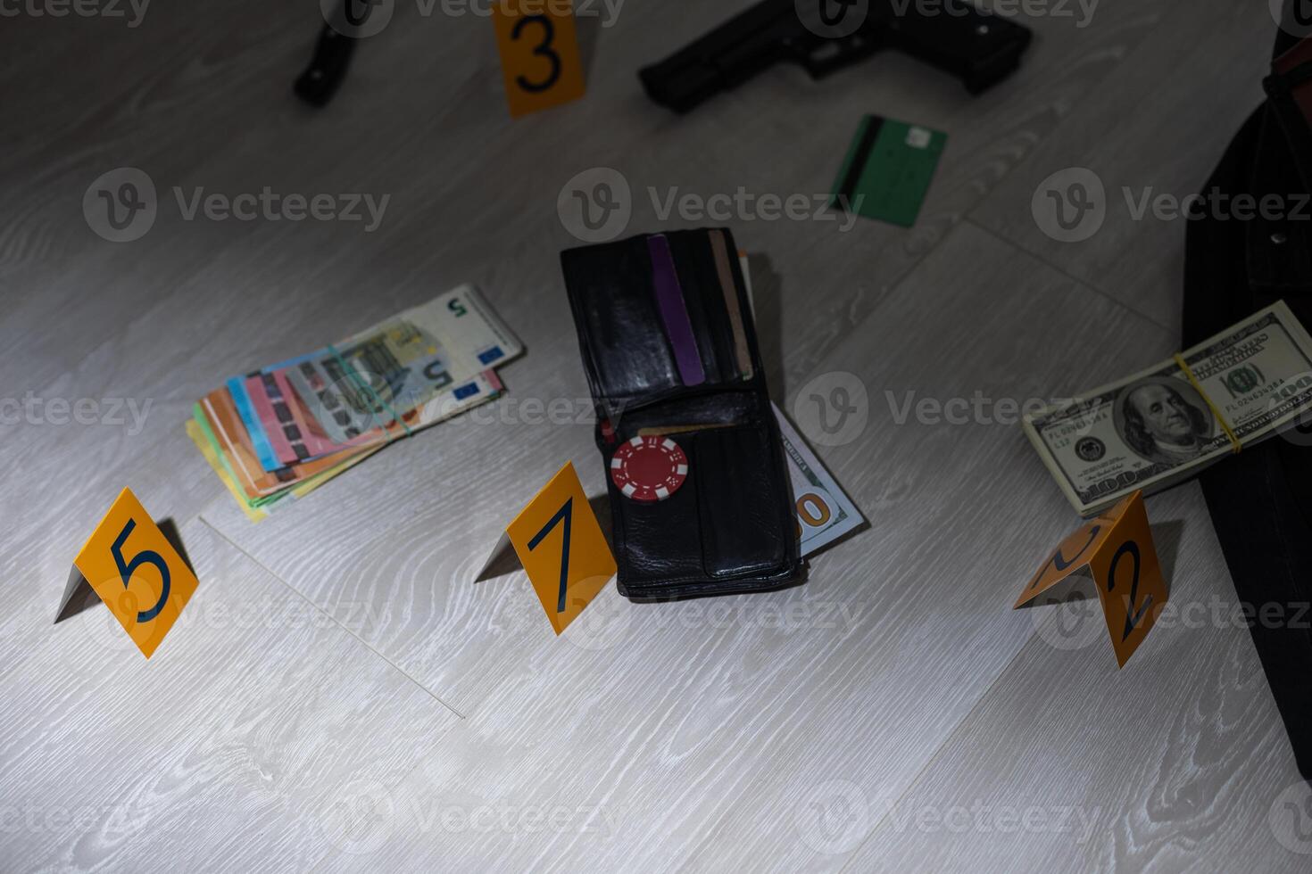 Criminalistic Laboratory, Bullet shell analysis, conceptual image photo