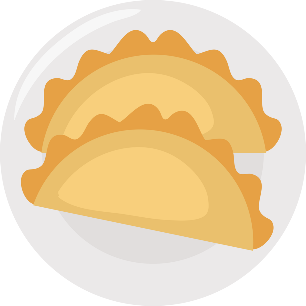 Two tortillas are on a plate png