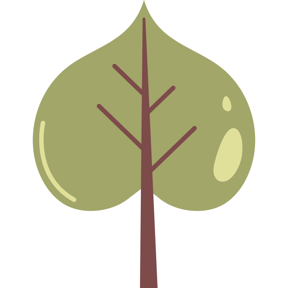 A green tree with a leaf on it png