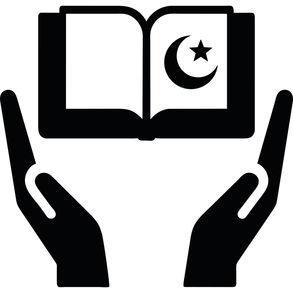 A black and white image of hands holding an open book png