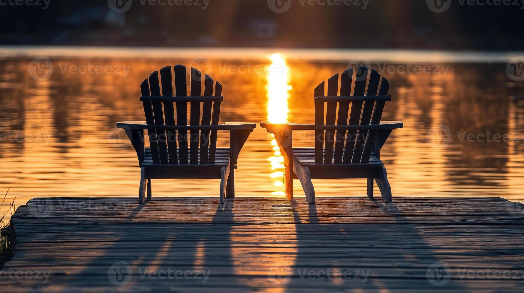 on two empty adirondack chairs. photo