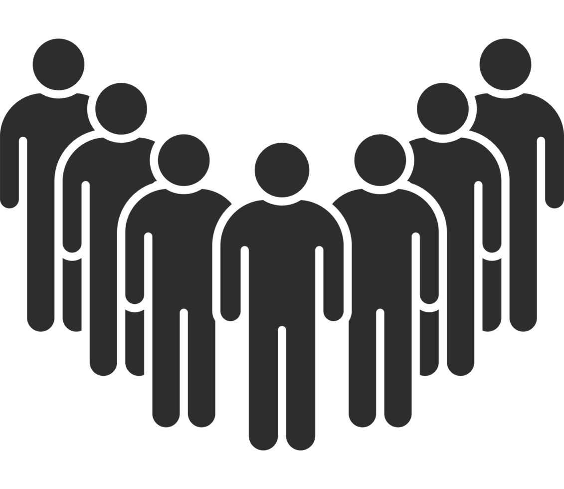 A group of people standing in a circle png