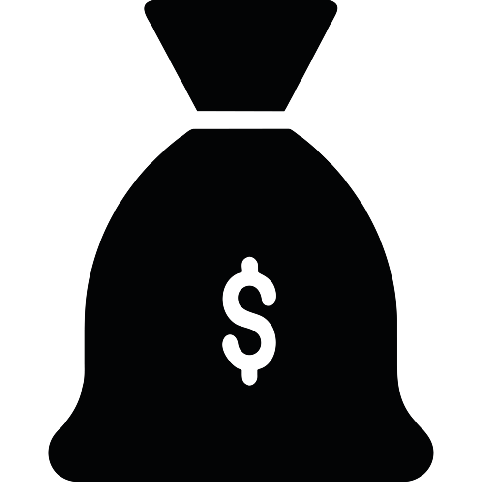 Money bag icon with dollar sign png
