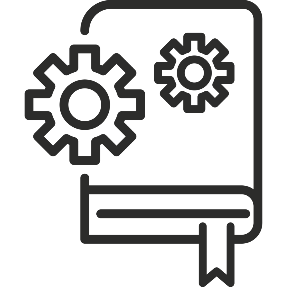 A book with gears on it png