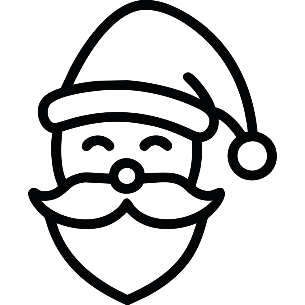 Santa claus face with beard and mustache png