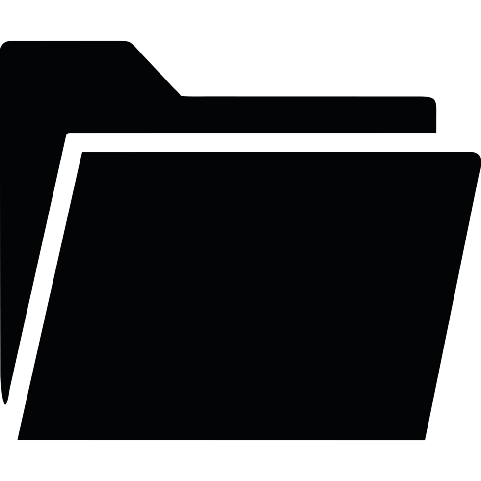 A black folder with a white background png