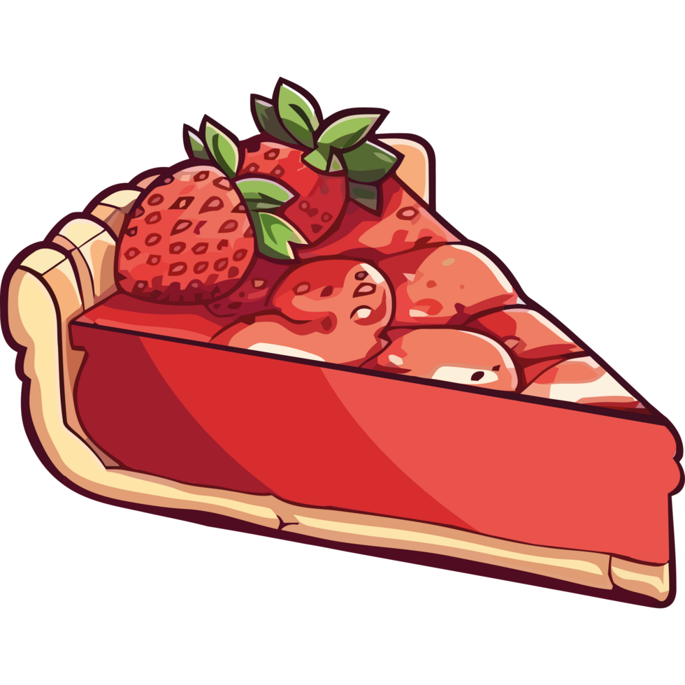 A slice of strawberry pie with strawberries on it png