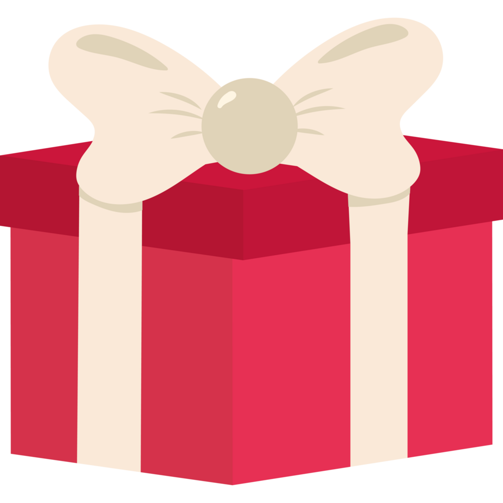 A red gift box with a bow on it png