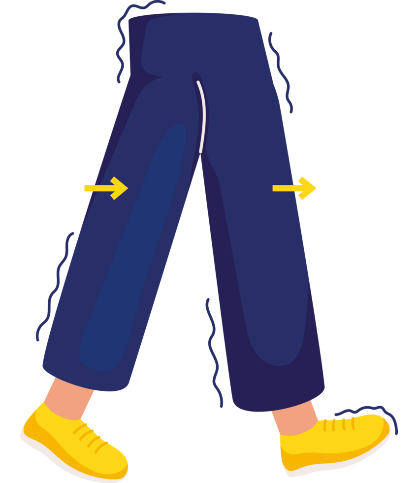 A person's legs are shown with arrows pointing up png