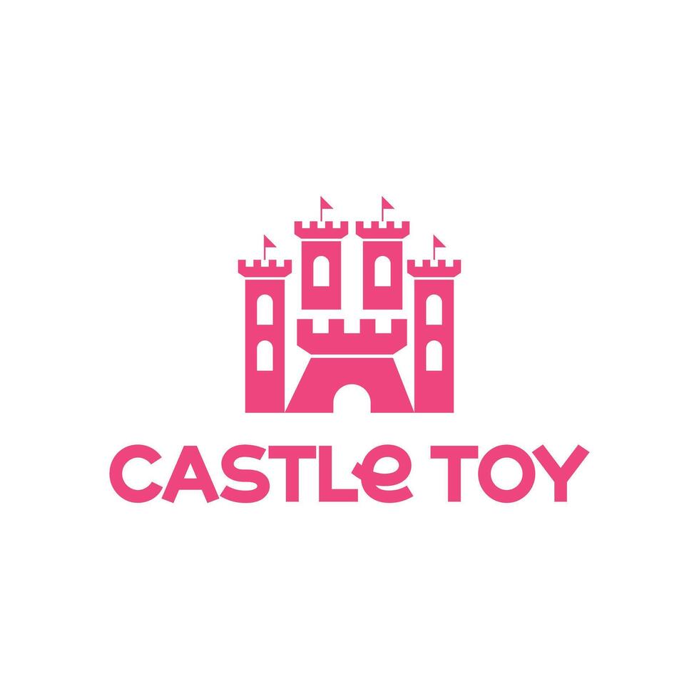 castle toy logo design minimalist vector