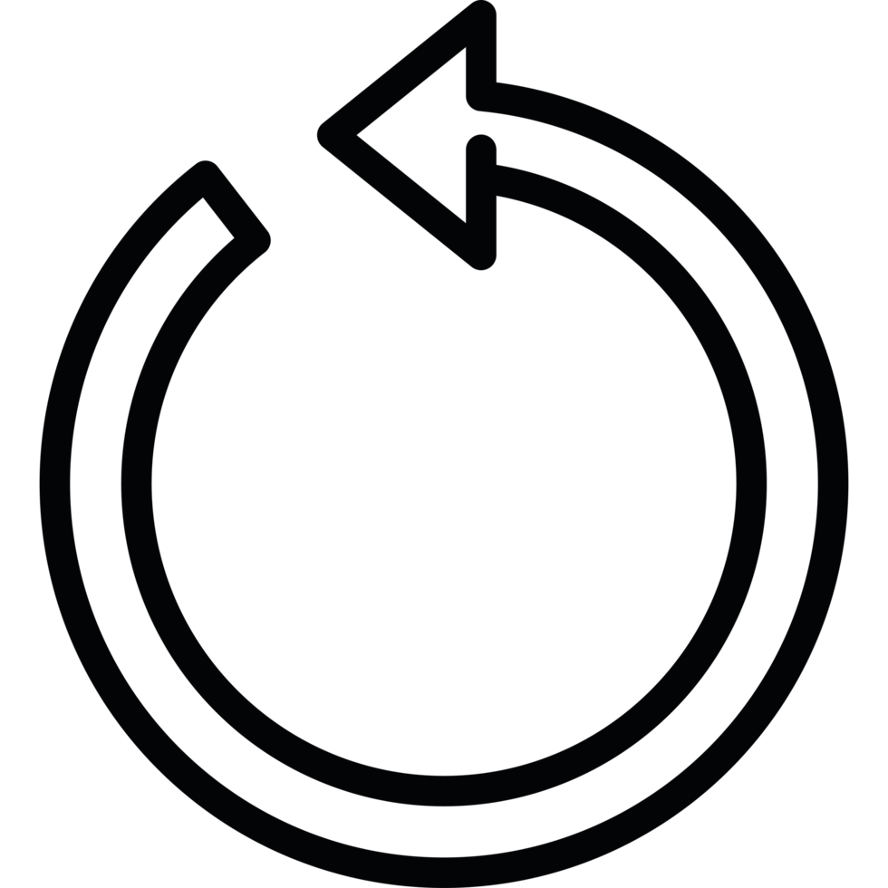 uma Preto e branco circular ícone com a seta apontando para a esquerda png