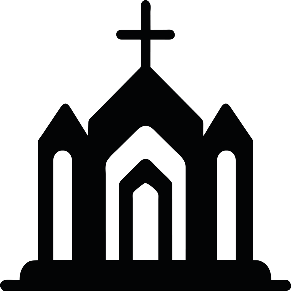 Church icon with cross on top png