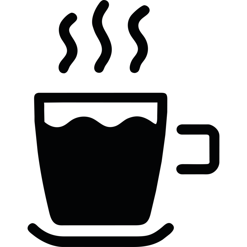 Coffee cup icon with steam png