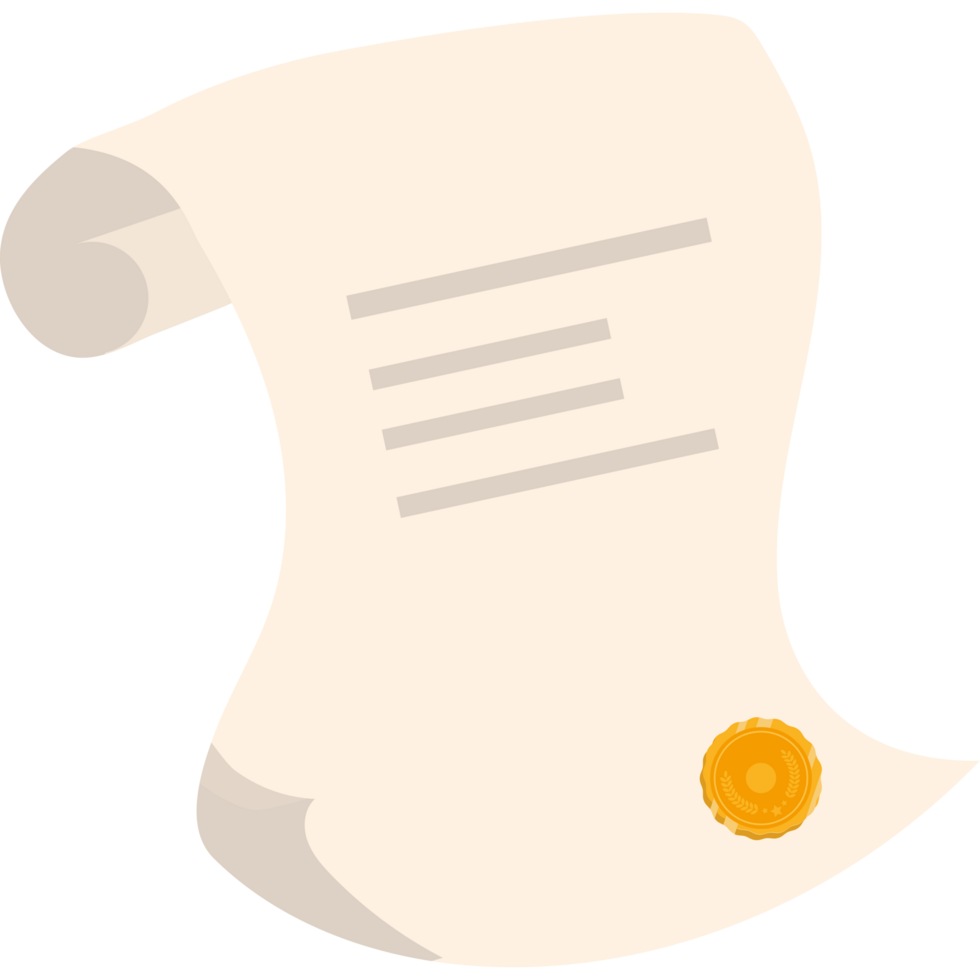 A paper document with a seal on it png