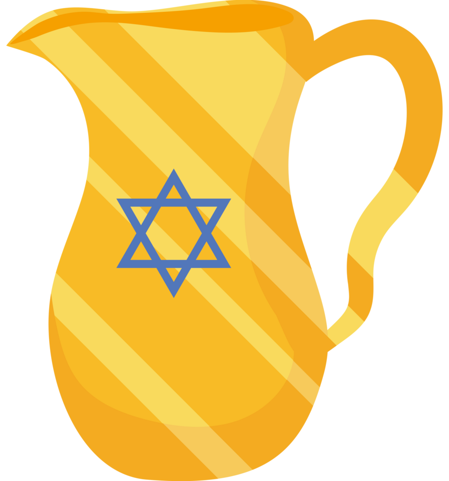 Jewish star of david in a yellow jug png