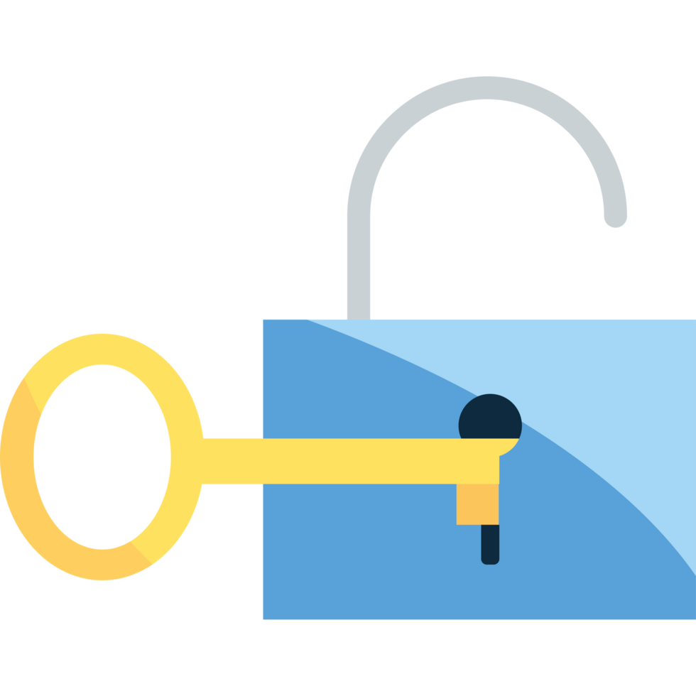 A lock with a key in it png