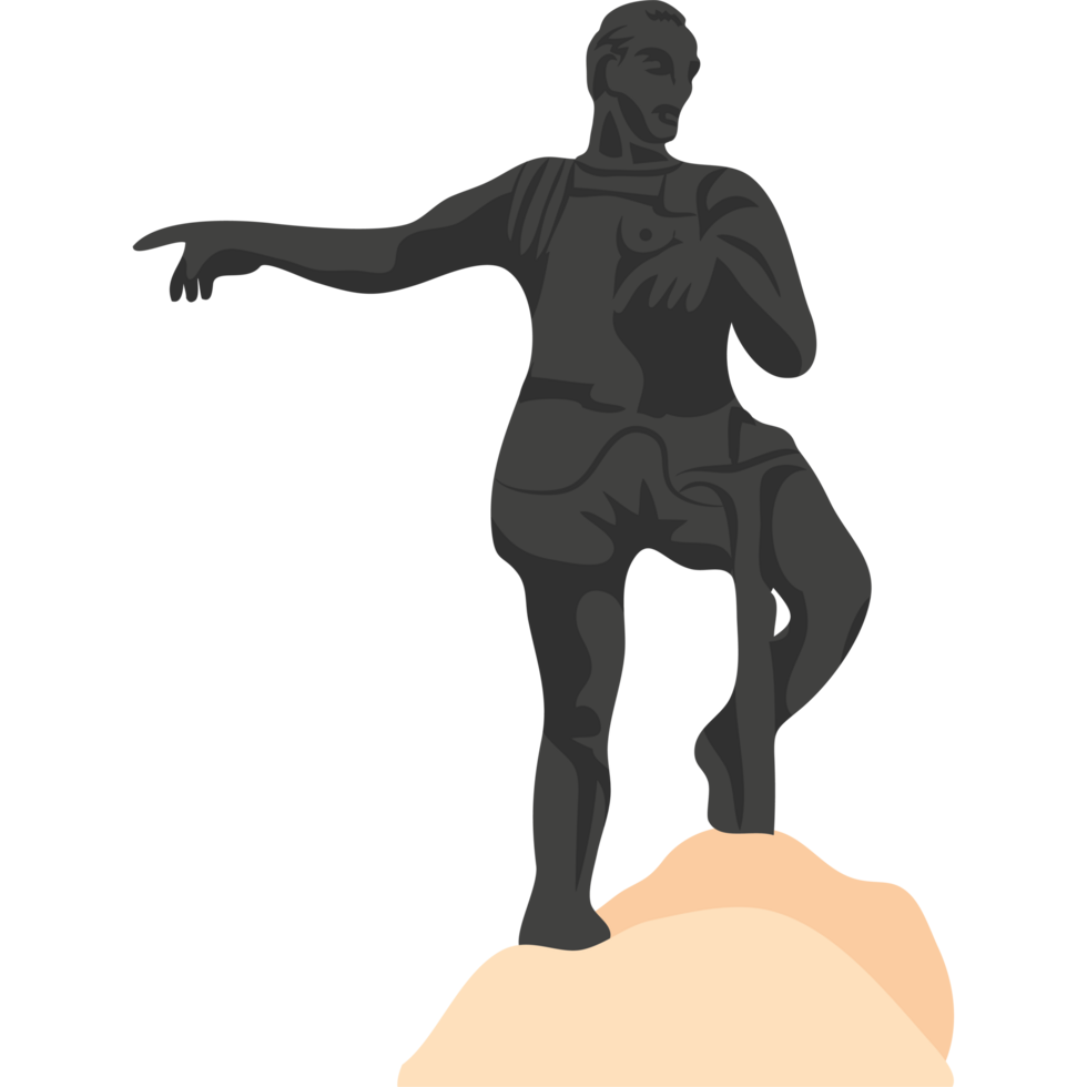 A statue of a man standing on a rock png
