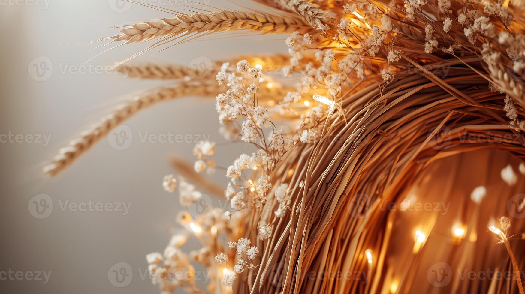 Huge aesthetic ethnic bow made of wooden sticks photo