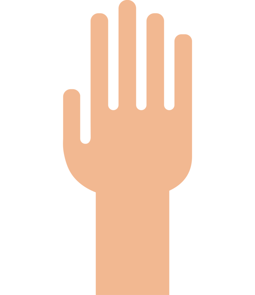 A hand with a finger up in the air png