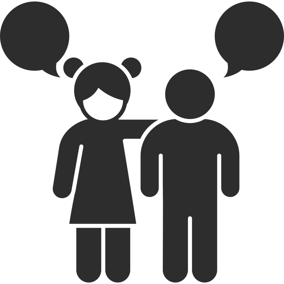 A couple with speech bubbles above them png