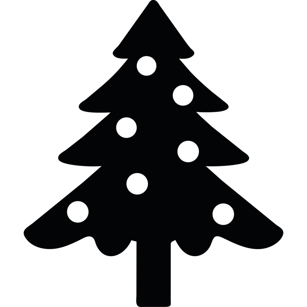 A black christmas tree with polka dots png