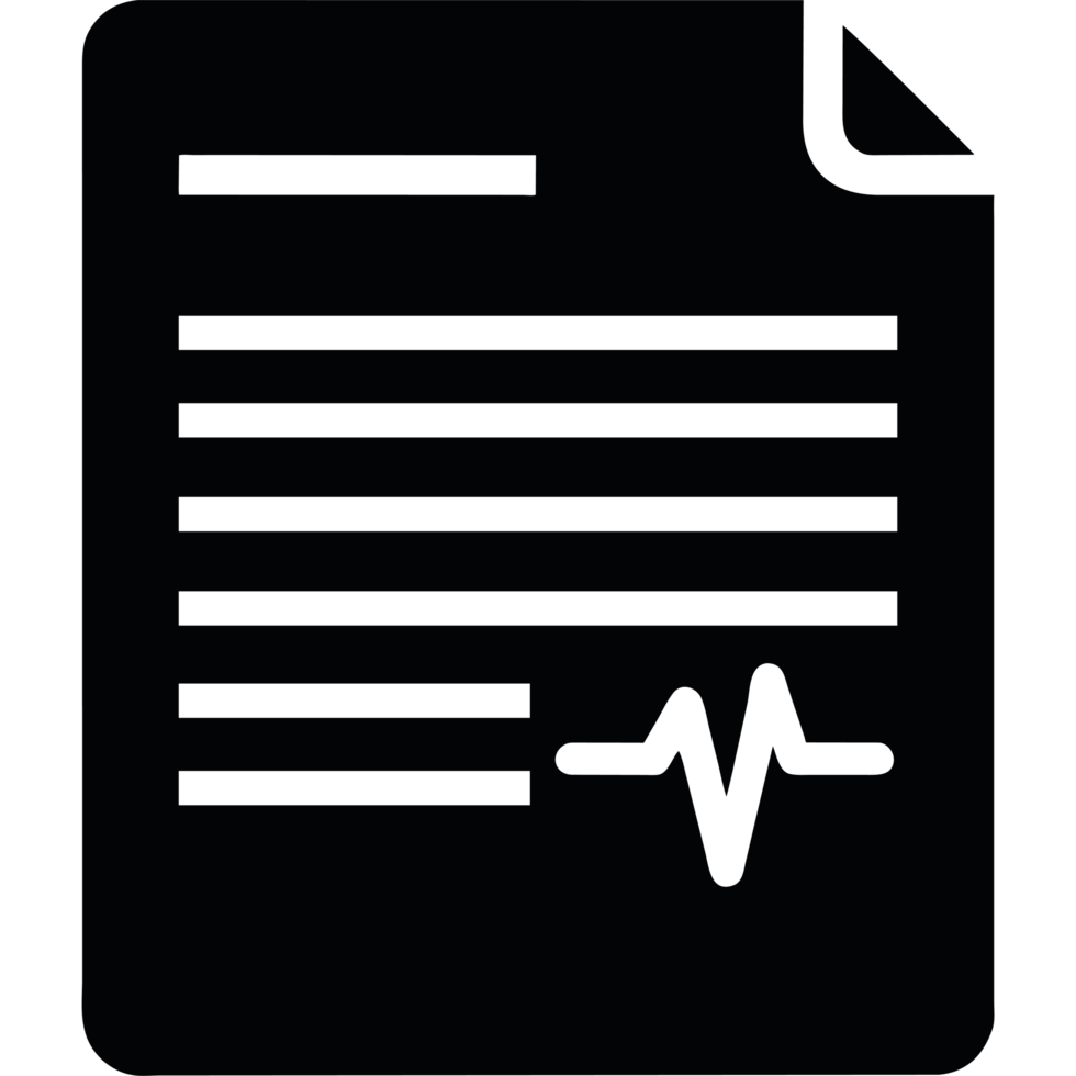 A black document with a heartbeat icon png
