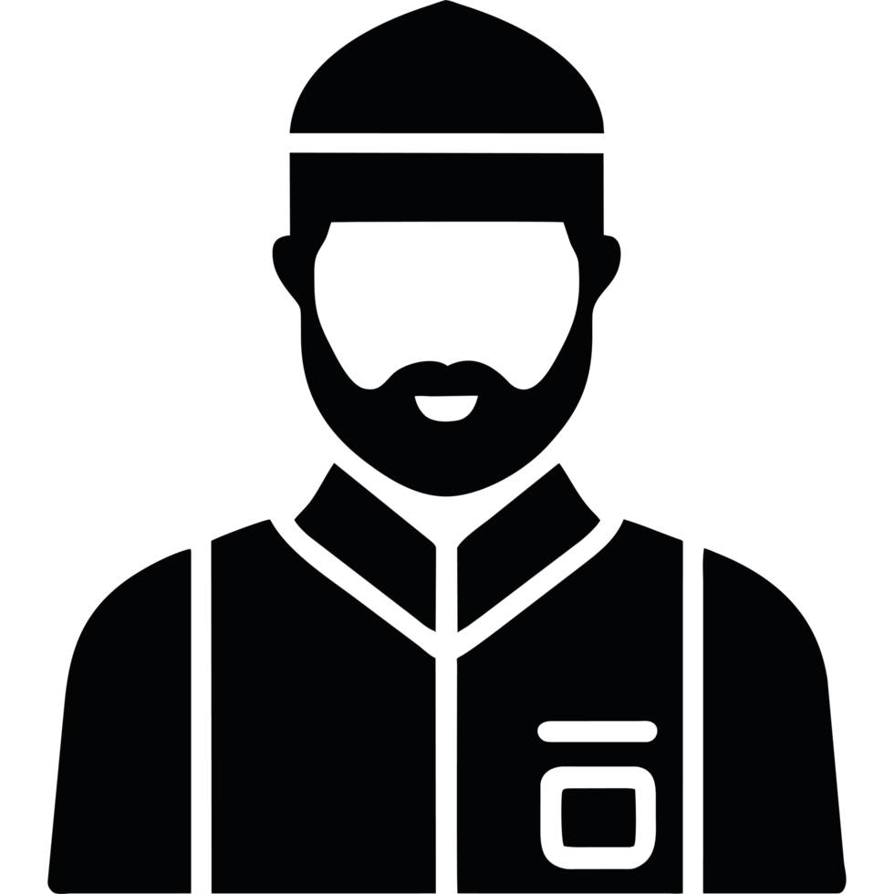 A man in a hat and uniform is shown in silhouette png
