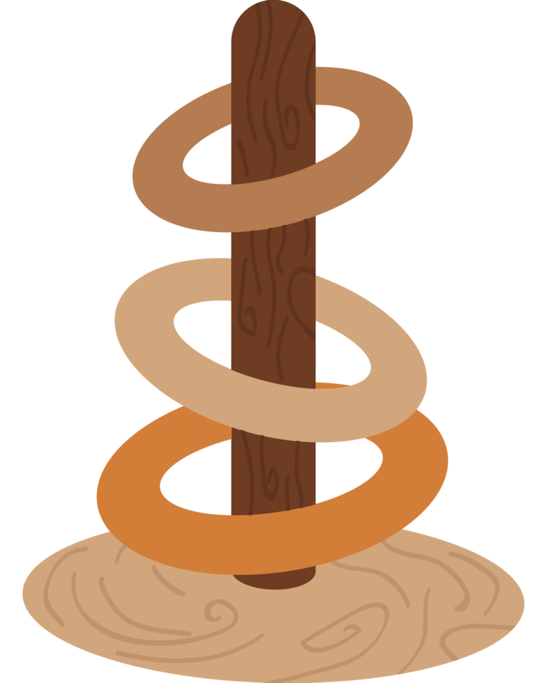 A wooden ring with two rings on top of it png