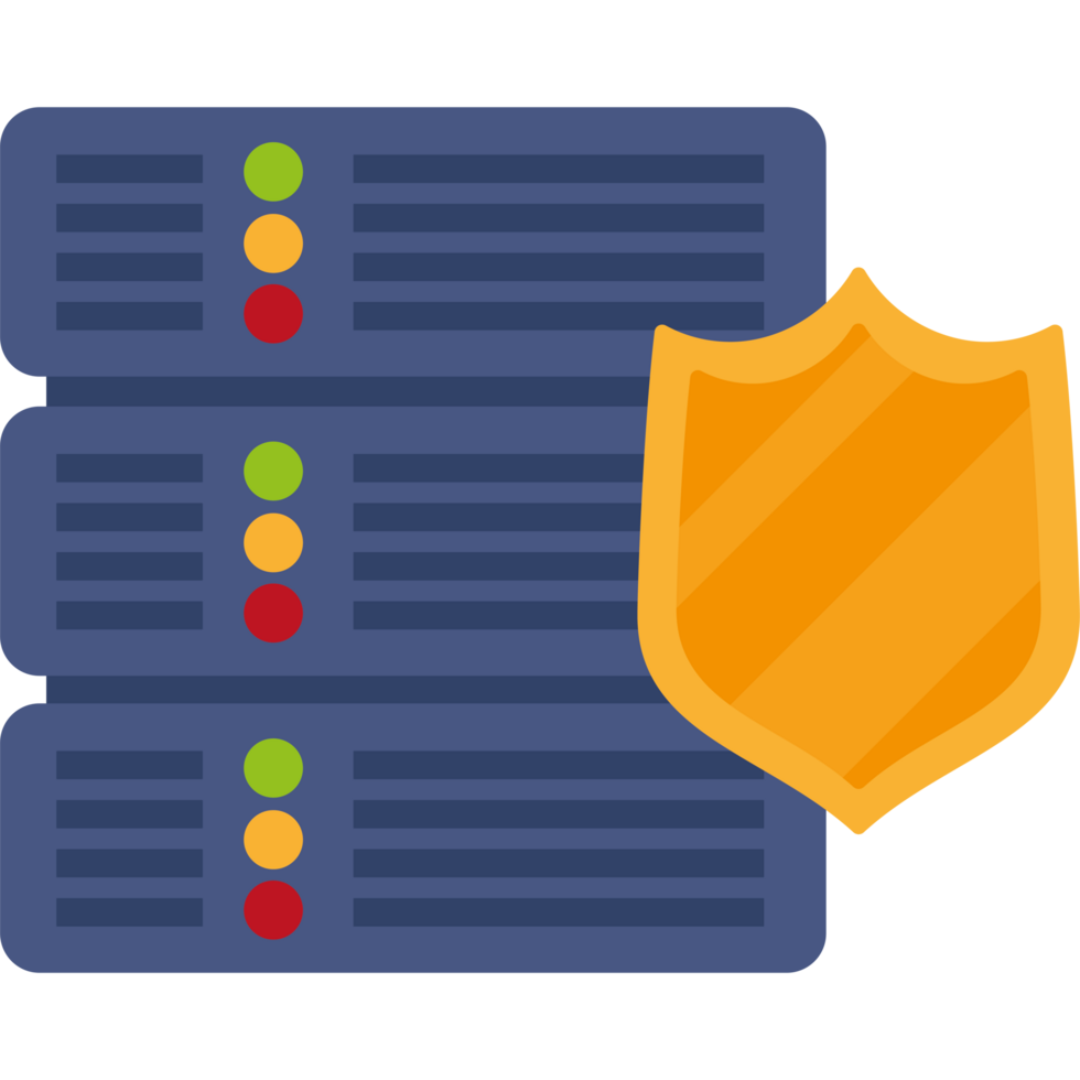 A server with a shield and a yellow shield png