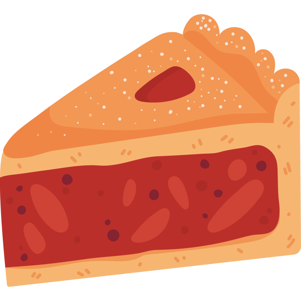 A slice of pie with a red filling png