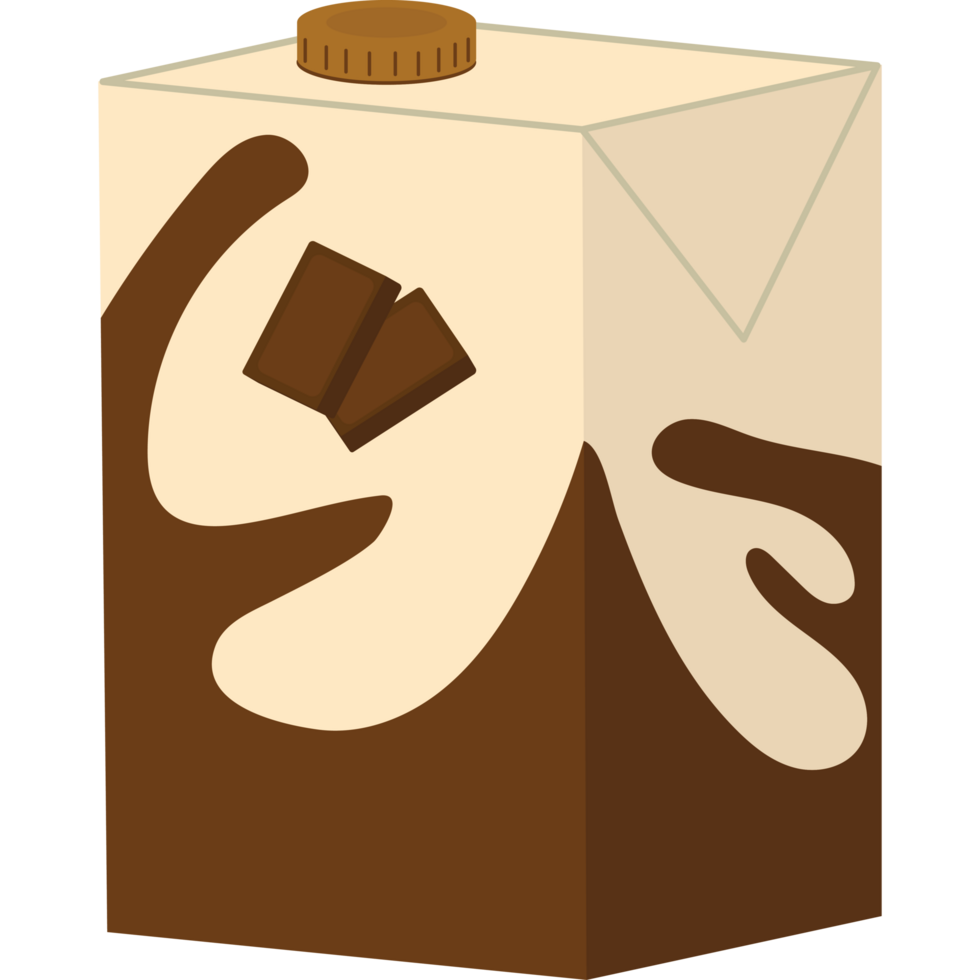 A carton of milk with chocolate on it png
